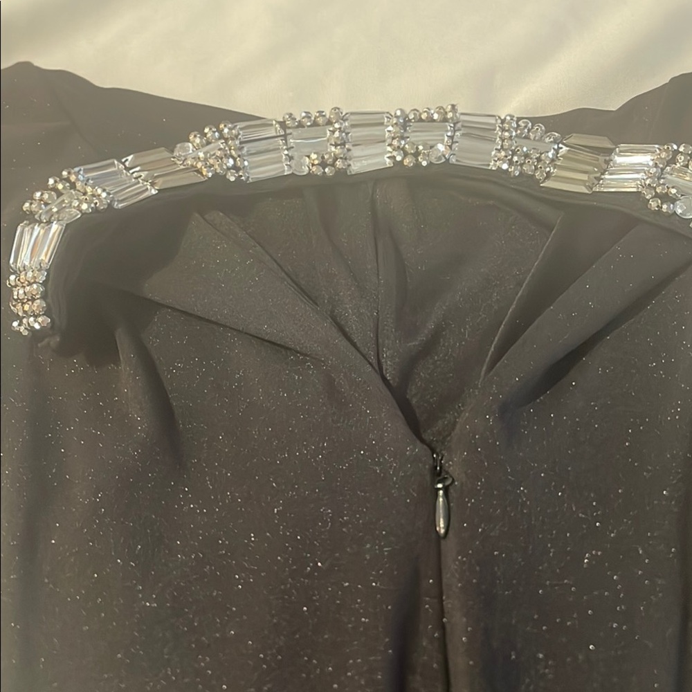 Elegant Black Dress with Silver Embellishments